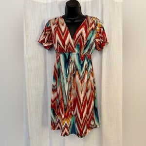 Multicolor Chevron Mini Dress
